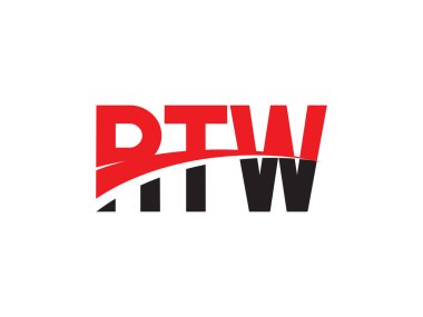 RTW ilk harf logo tasarım vektör şablonu. kurumsal iş kimliği için yaratıcı sembol.