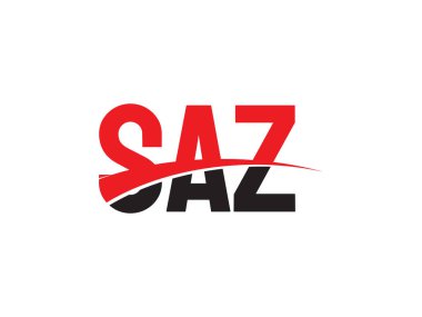 Beyaz arkaplan, vektör logosu üzerinde SAZ harfleri izole