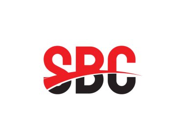 Beyaz arkaplan ve vektör logosunda SBC harfleri izole edildi