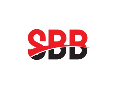 Beyaz arkaplan ve vektör logosunda SBB harfleri izole edildi