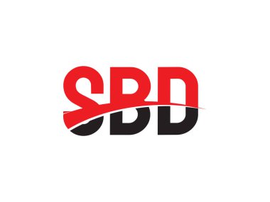SBD harfleri beyaz arkaplan, vektör logosu üzerinde izole