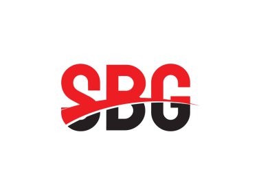 Beyaz arkaplan ve vektör logosunda SBG harfleri izole edildi