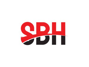 Beyaz arkaplan ve vektör logosunda SBH harfleri izole edildi