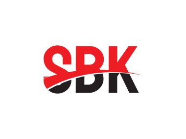 Beyaz arkaplan ve vektör logosunda SBK harfleri izole edildi