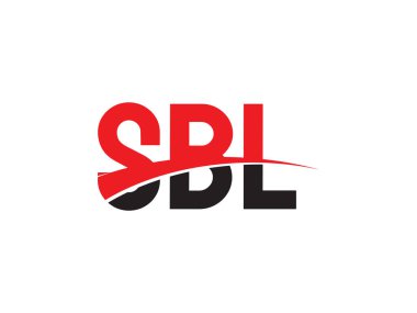 Beyaz arkaplan ve vektör logosunda SBL harfleri izole edildi
