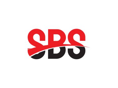 Beyaz arkaplan ve vektör logosunda SBS harfleri izole edildi