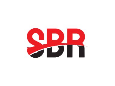 Beyaz arkaplan ve vektör logosunda SBR harfleri izole edildi