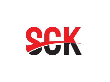 Beyaz arkaplan ve vektör logosunda SCK harfleri izole edildi