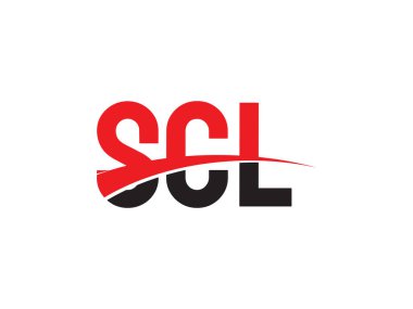 Beyaz arkaplan, vektör logosu üzerinde SCL harfleri izole