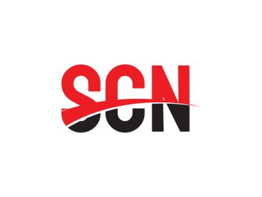Beyaz arkaplan, vektör logosu üzerinde SCN harfleri izole