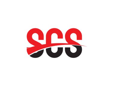 Beyaz arkaplan, vektör logosu üzerinde SCS harfleri izole