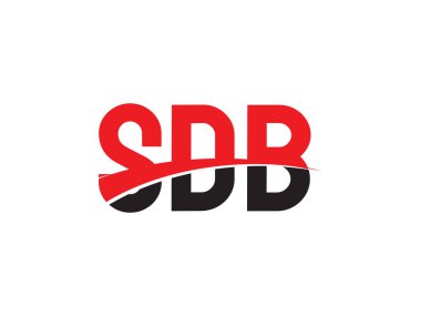 Beyaz arkaplan ve vektör logosunda SDB harfleri izole edildi