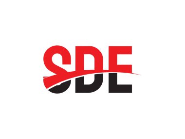 Beyaz arkaplan ve vektör logosunda SDE harfleri izole edildi