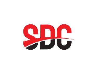 Beyaz arkaplan ve vektör logosunda SDC harfleri izole edildi