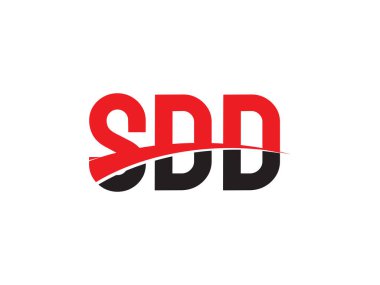 Beyaz arkaplan ve vektör logosunda SDD harfleri izole edildi