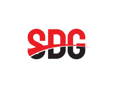 Beyaz arkaplan ve vektör logosunda SDG harfleri izole edildi