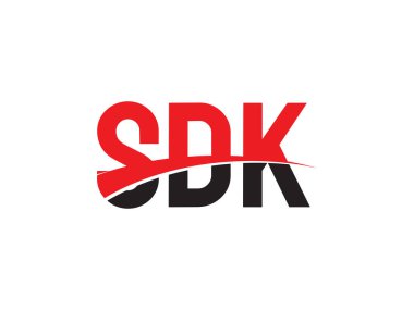 Beyaz arkaplan ve vektör logosunda SDK harfleri izole edildi