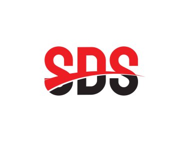 Beyaz arkaplan ve vektör logosunda SDS harfleri izole edildi