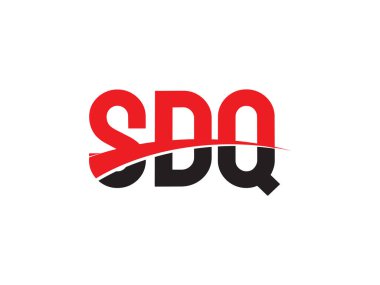 Beyaz arkaplanda izole edilmiş SDQ harfleri, vektör logosu