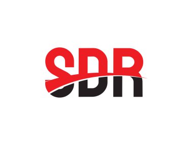 Beyaz arkaplan ve vektör logosunda SDR harfleri izole edildi