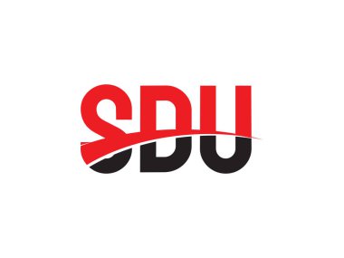 Beyaz arkaplan ve vektör logosu üzerinde izole edilmiş SDU harfleri