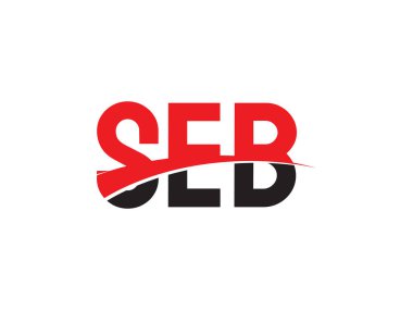 SEB harfleri beyaz arkaplan ve vektör logosunda izole edildi