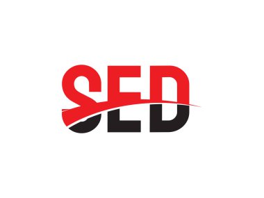 Beyaz arkaplan, vektör logosu üzerinde sed harfleri izole