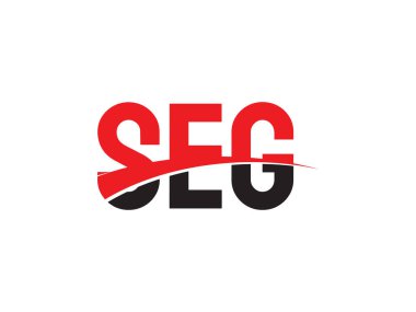 Beyaz arkaplan ve vektör logosunda SEG harfleri izole edildi