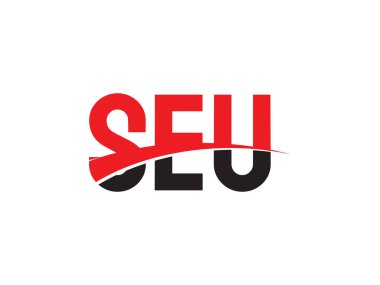 SEU harfleri beyaz arkaplan, vektör logosu üzerinde izole