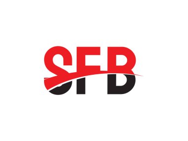 Beyaz arkaplan ve vektör logosunda SFB harfleri izole edildi