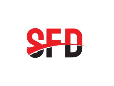 Beyaz arkaplan ve vektör logosunda SFD harfleri izole edildi