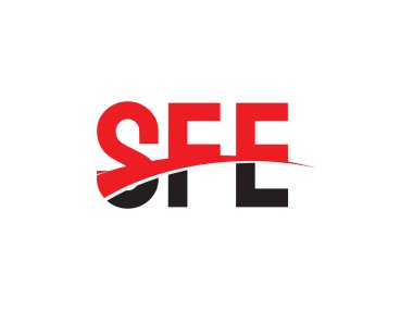 Beyaz arkaplan ve vektör logosunda SFE harfleri izole edildi