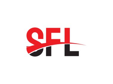Beyaz arkaplanda izole edilmiş SFL harfleri, vektör logosu