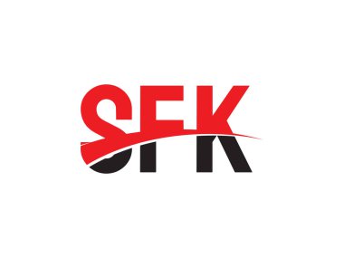 Beyaz arkaplan ve vektör logosunda SFK harfleri izole edildi