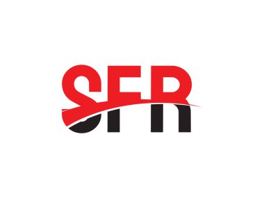 Beyaz arkaplan ve vektör logosunda SFR harfleri izole edildi