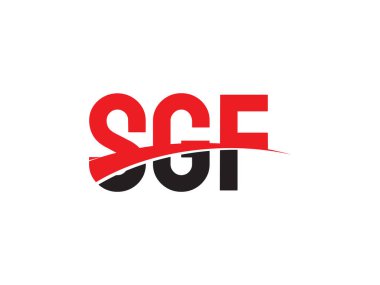 Beyaz arkaplan ve vektör logosunda SGF harfleri izole edildi