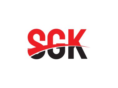 Beyaz arkaplan ve vektör logosunda SGK harfleri izole edildi