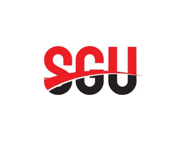 Beyaz arkaplan ve vektör logosu üzerinde izole edilmiş SGU harfleri