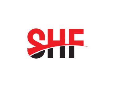 Beyaz arkaplanda izole edilmiş SHF harfleri, vektör logosu