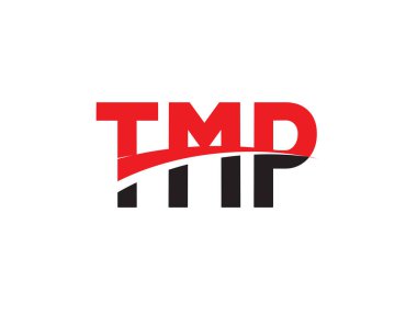 Beyaz arkaplan ve vektör logosunda TMP harfleri izole edildi