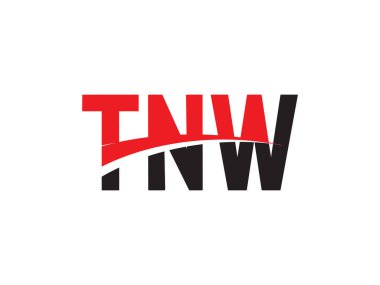 Beyaz arkaplan ve vektör logosunda TNW harfleri izole edildi