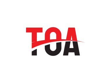 Beyaz arkaplan ve vektör logosunda TOA harfleri izole edildi