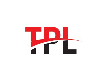 Beyaz arkaplan ve vektör logosunda TPL harfleri izole edildi