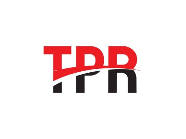 Beyaz arkaplan ve vektör logosunda TPR harfleri izole edildi