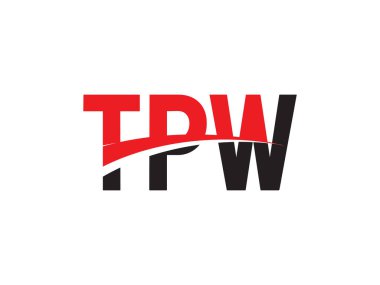 Beyaz arkaplan ve vektör logosunda TPW harfleri izole edildi