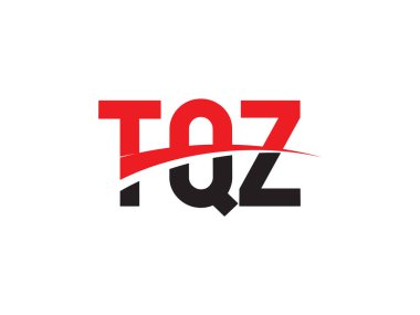Beyaz arkaplan ve vektör logosunda TQZ harfleri izole edildi