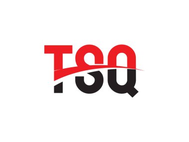 Beyaz arkaplanda izole edilmiş TSQ harfleri, vektör logosu