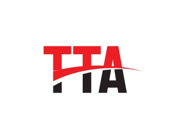 Beyaz arkaplan ve vektör logosu üzerinde TTA harfleri izole edildi