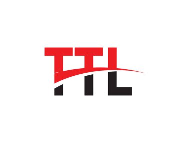 TTL harfleri beyaz arkaplan, vektör logosu üzerinde izole edildi