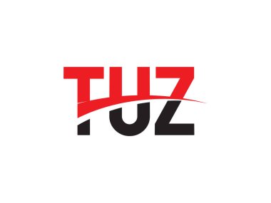 Beyaz arkaplan ve vektör logosunda TUZ harfleri izole edildi